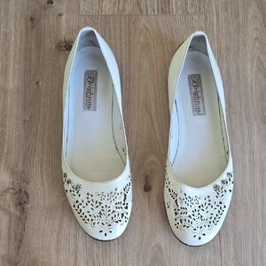 Brighton "Melisa" White Patent Leather Ballet Flats - 7M